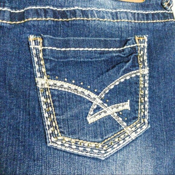 Amethyst Distressed Denim Miniskirt Sz 11 - Picture 4 of 12